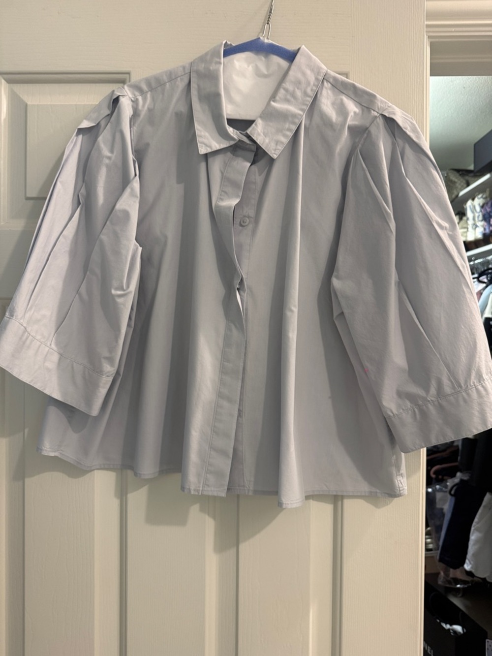 Nordstrom Light Gray Short-Sleeve Button Down Shirt